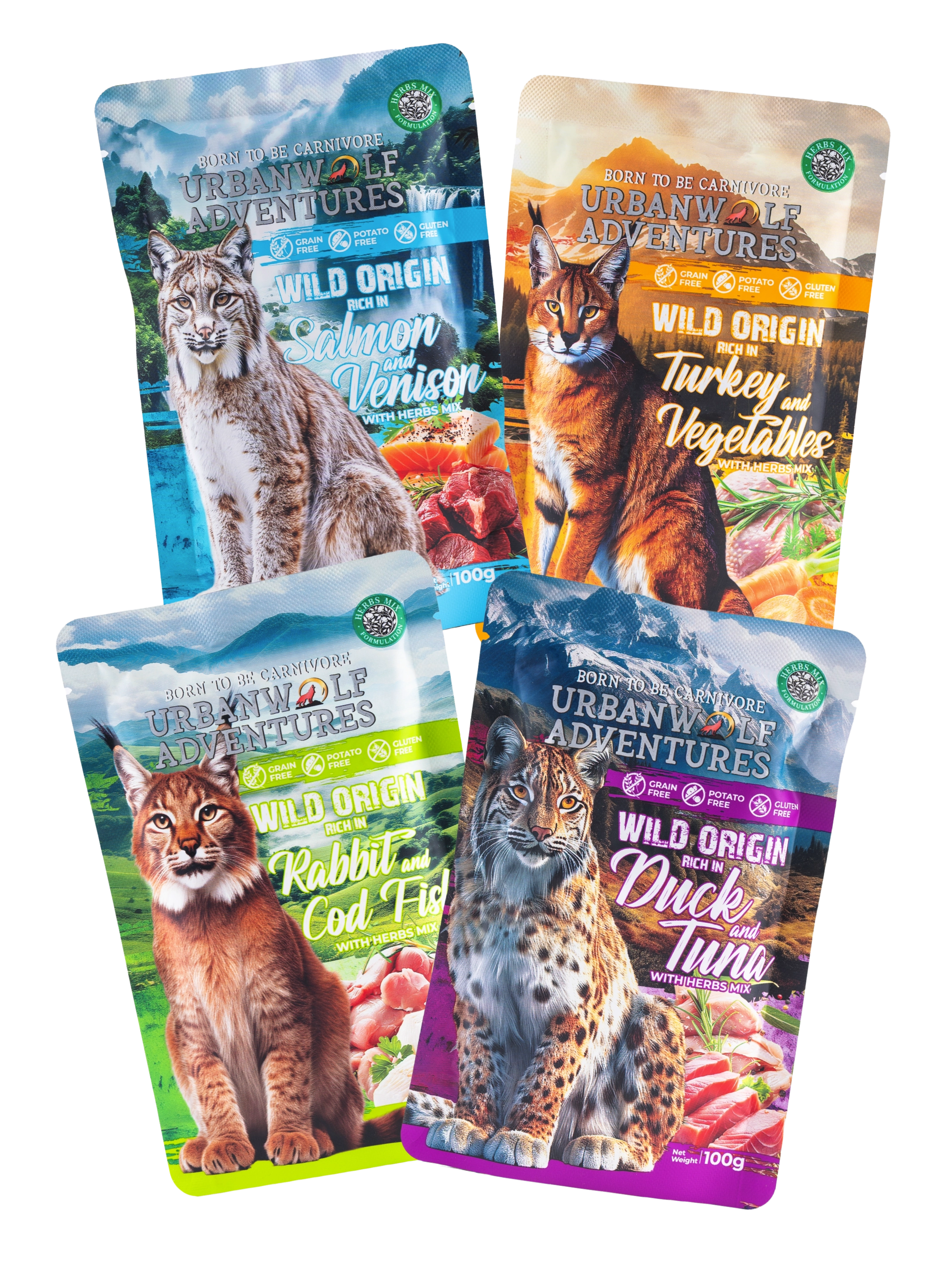 Urbanwolf Adventures Wild Origin pouch varieties