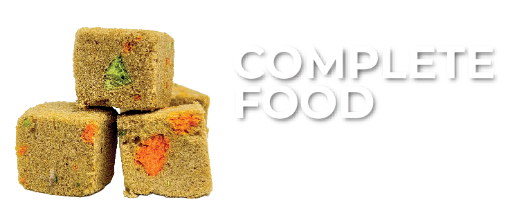Freeze dried complete food pieces