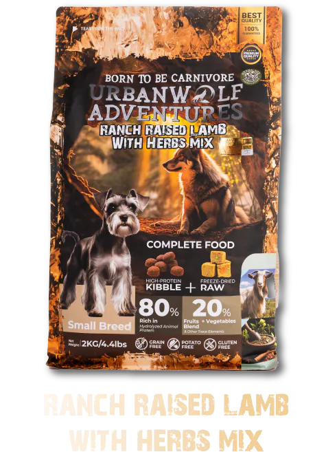 Urbanwolf Adventures lamb dry food pack