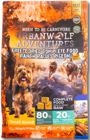 FREEZE DRIED COMPLETE FOOD RANCH RAISED PIGEON pack