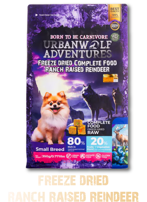 Urbanwolf Adventures reindeer dry food pack