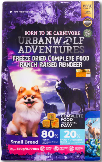 FREEZE DRIED COMPLETE FOOD RANCH RAISED REINDEER pack